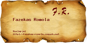 Fazekas Romola névjegykártya