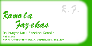 romola fazekas business card